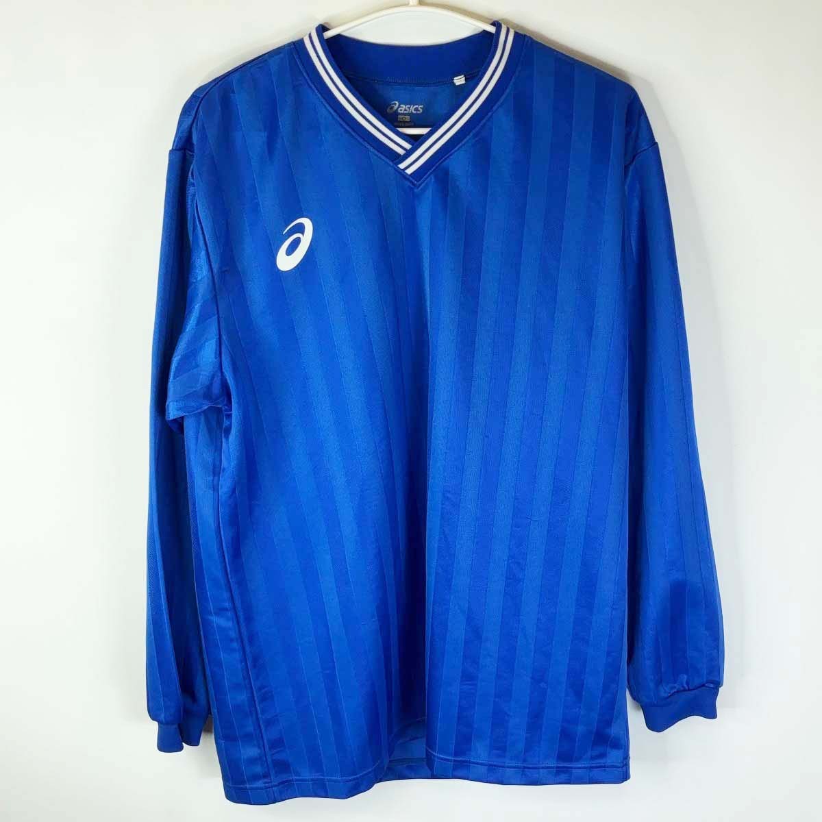 【中古】アシックス サッカー ゲームシャツ 長袖 O ブルー XS1139 メンズ asics プラクティスシャツ