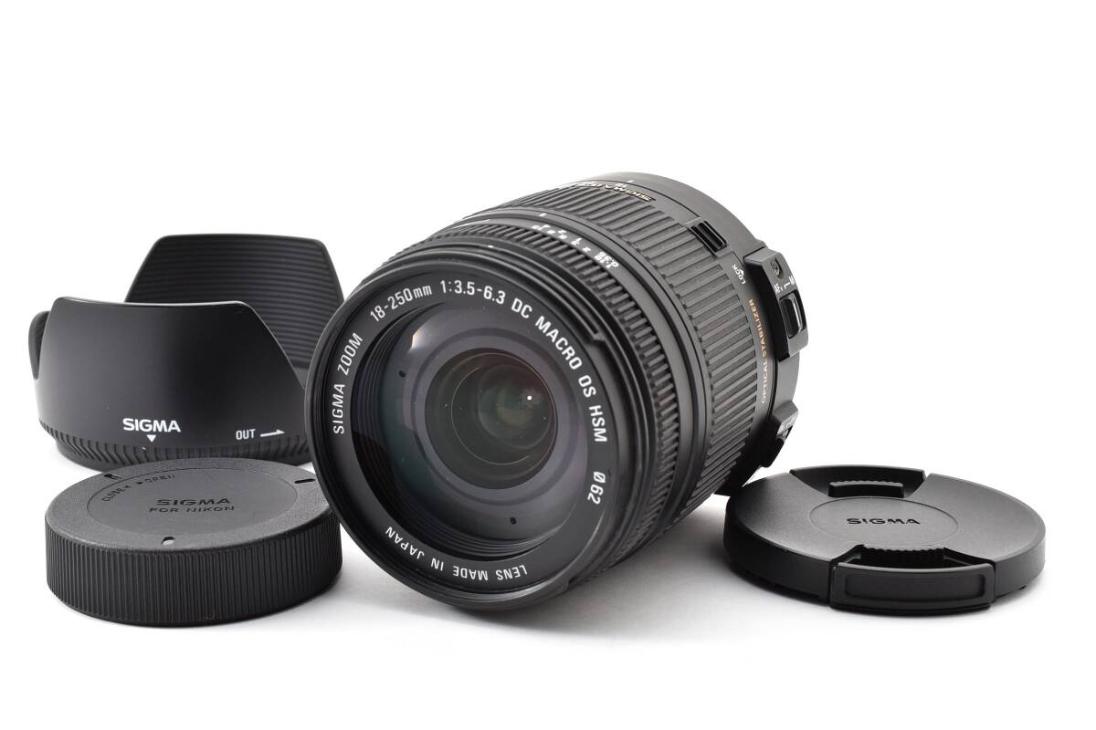 【美品】SIGMA ZOOM 18-250mm F3.5-6.3 DC MACRO OS HSM カメラレンズ シグマ Nikonマウント【動作確認済】#3006430