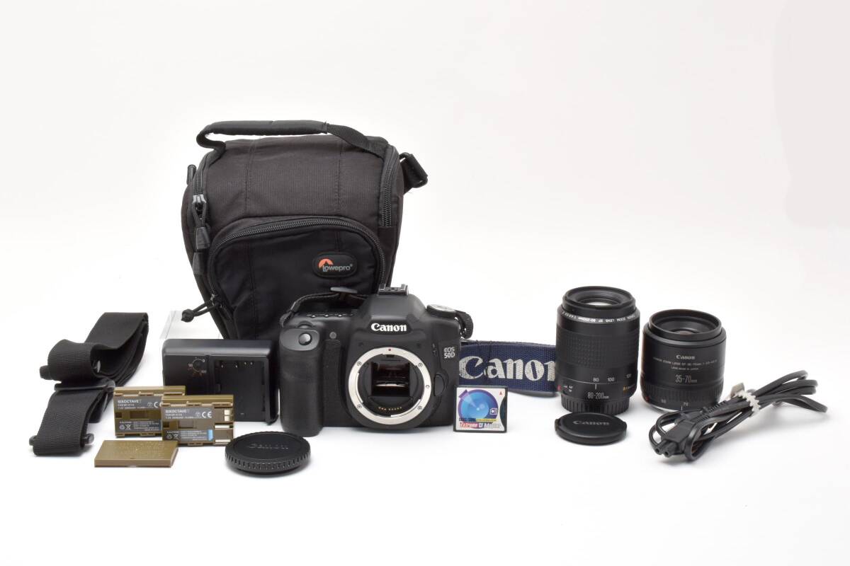 【良品】Canon EOS 50D レンズキット 35-70mm/80-200mm キャノン 【動作確認済】#2848688