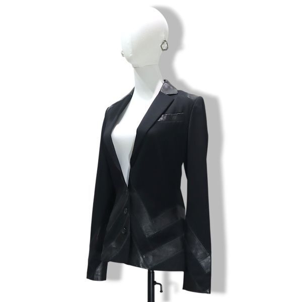 良品 ◆超レア◆ 国内正規品 Christian Dior クリスチャン ディオール John Galliano ガリアーノ ウール × ラムスキンレザー ジャケット
