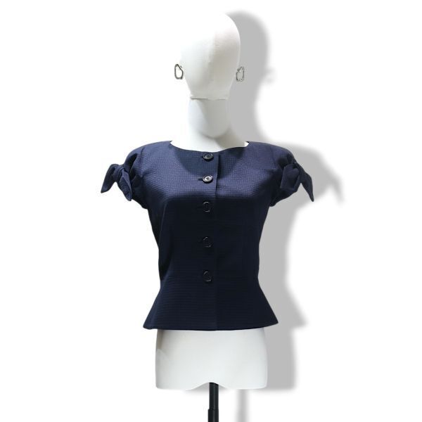 良品 ◆超レア◆ 国内正規品 Christian Dior クリスチャン ディオール John Galliano ガリアーノ リボン ジャケット ネイビー イタリア製