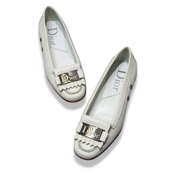 新品 未使用品 デッドストック ◆超レア◆ 正規品 Christian Dior ディオール John Galliano ロゴ プレート タッセル ローファー シューズ