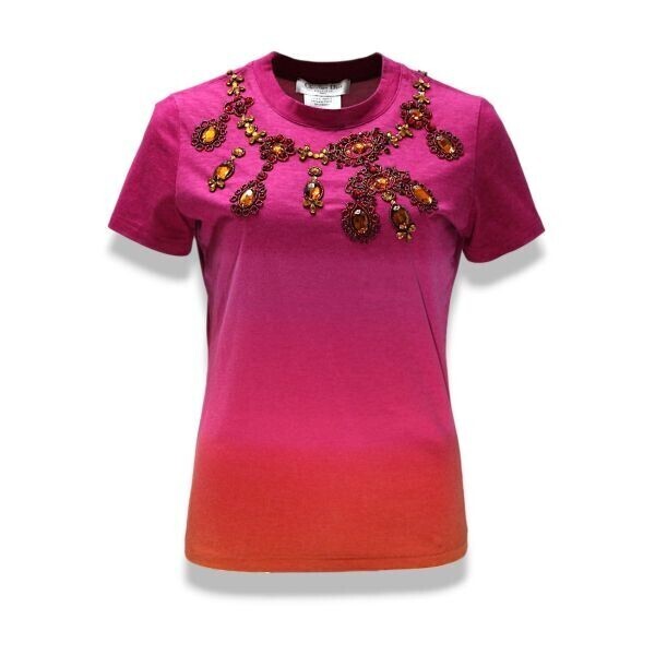 良品 ◆超レア◆ 国内正規品 Christian Dior クリスチャン ディオール - John Galliano - ガリアーノ ビジュー グラデーション Tシャツ