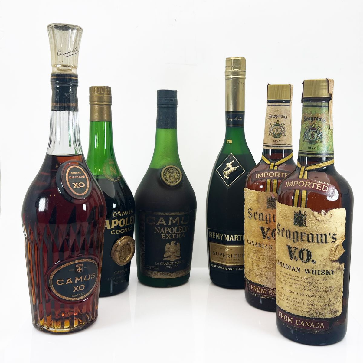 1円スタート★古酒6本まとめ CAMUS XO NAPOLEON EXTRA REMY MARTIN Seagram’s V.O. 未開栓★ 260823-01