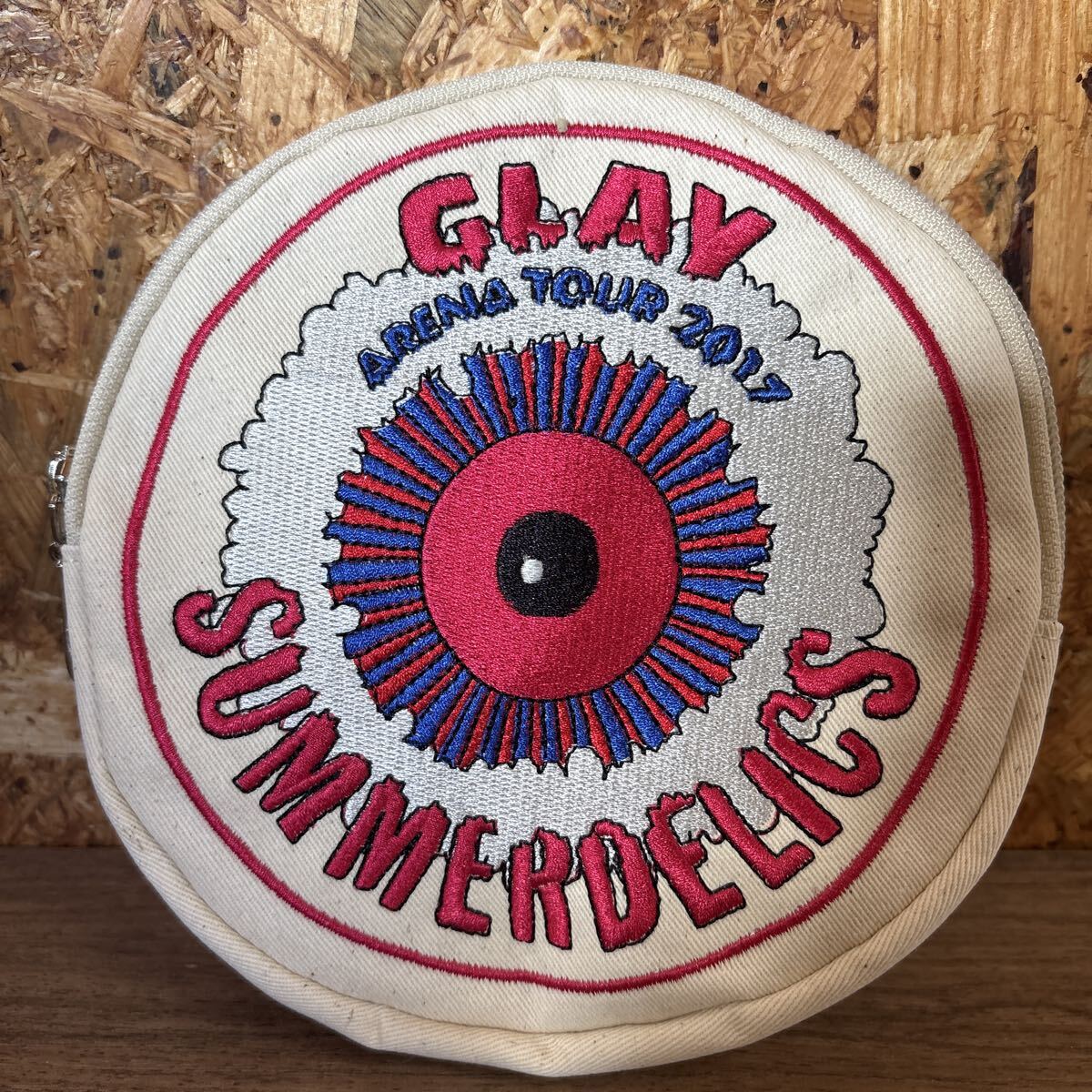 ◎GLAY◎ワッペンポーチ◎2017年アリーナツアー◎ SUMMERDELICS◎コレクション◎帆布素材◎目◎美品◎中古品◎引取可能◎札幌◎北海道◎