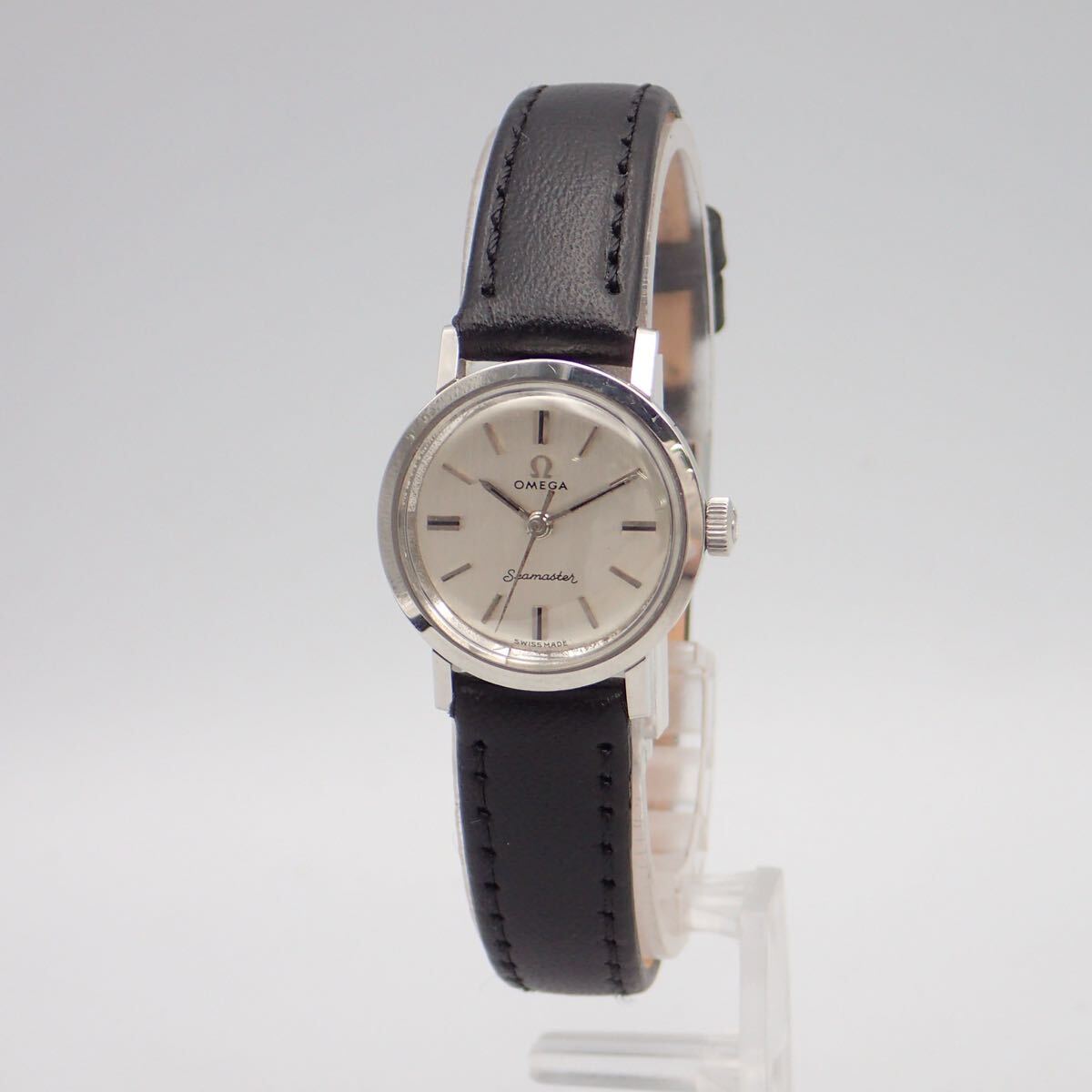 か07157 OMEGA オメガ シーマスター 手巻き シルバー文字盤 アンティーク レディース腕時計