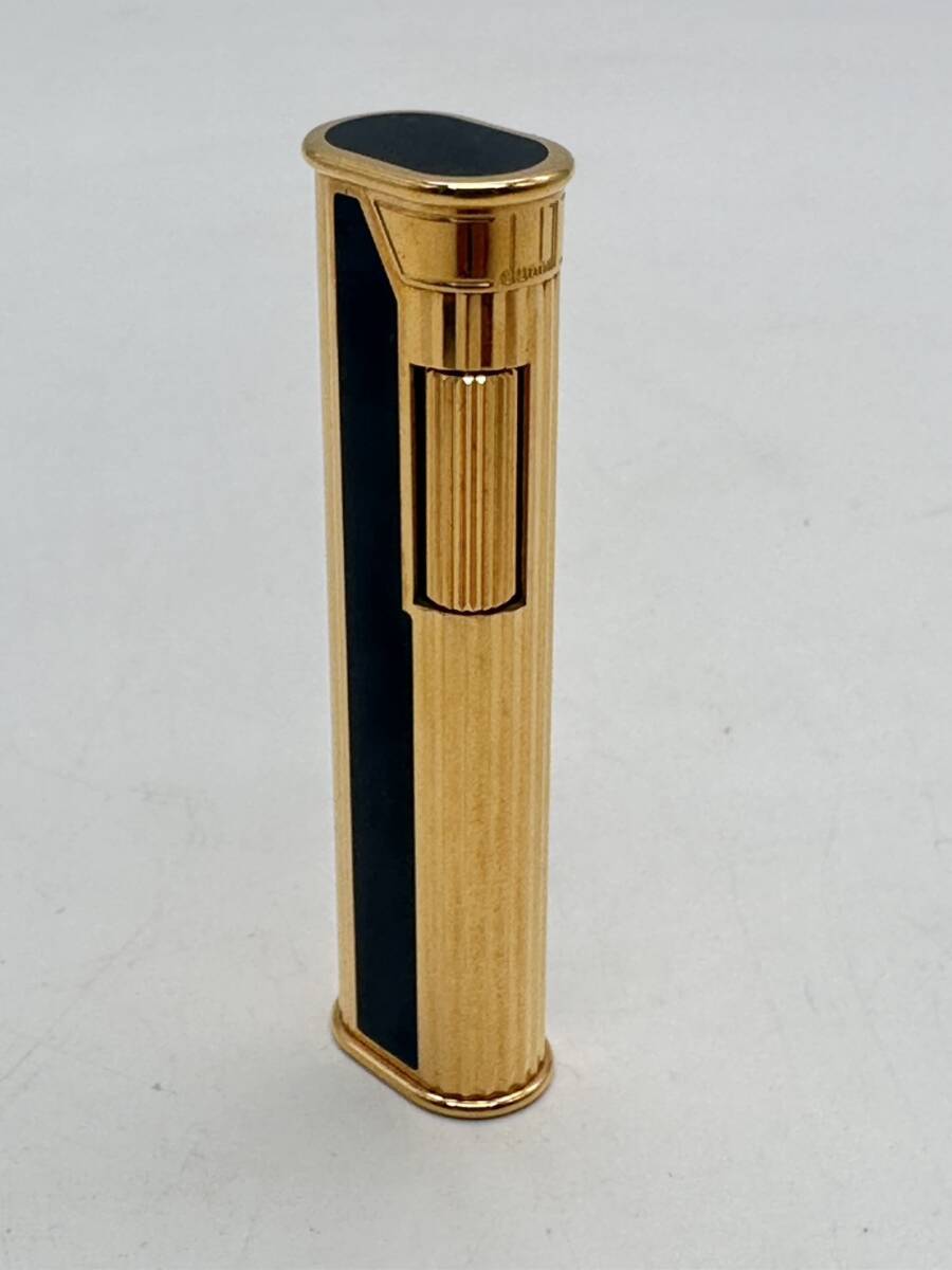 B16520 dunhill ダンヒル ローラガスライター ゴールド×ブラック 喫煙具