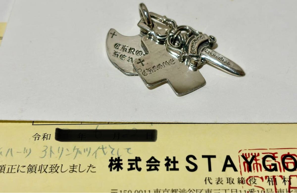 CHROME HEARTS クロムハーツ 3TRINKETS With 3トリンケッツ ネックレス ペンダントトップ シルバー　ベイビー　チャーム　クロス　ダガー