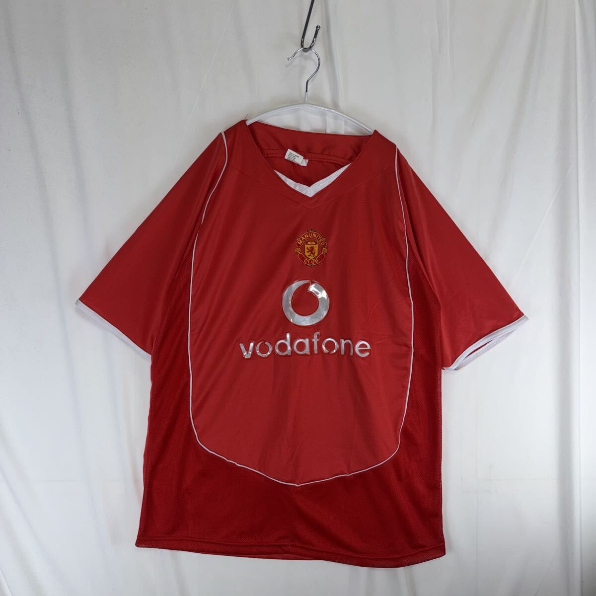 希少 00s Manchester United Vodafone マンチェスターユナイテッド ボーダーフォン ゲームシャツ ユニフォーム 平成 Y2K サッカー 半袖 L