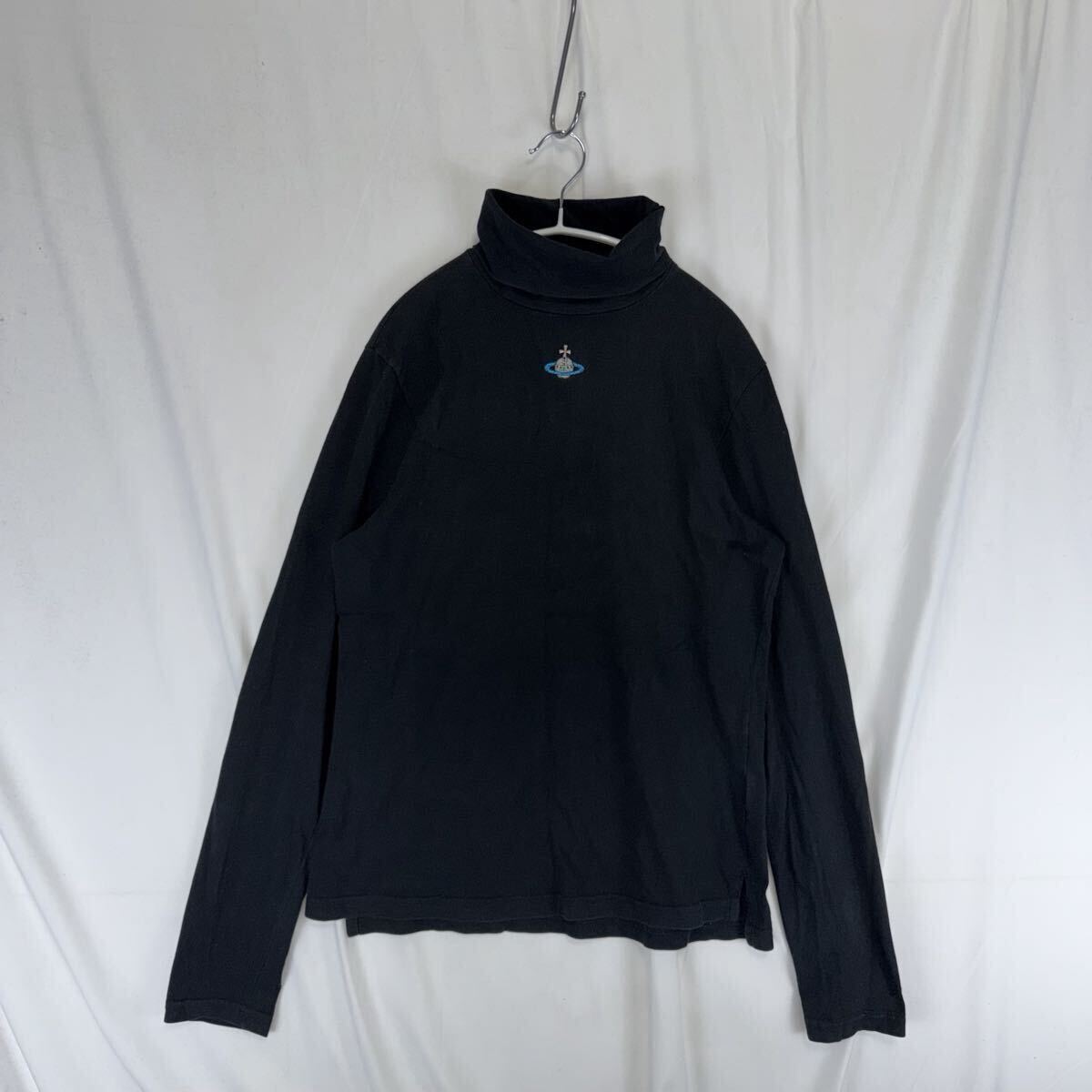 希少 Vivienne Westwood man center orb high neck tee ヴィヴィアンウエストウッドマン オーブ ハイネック カットソー L イタリア製 黒