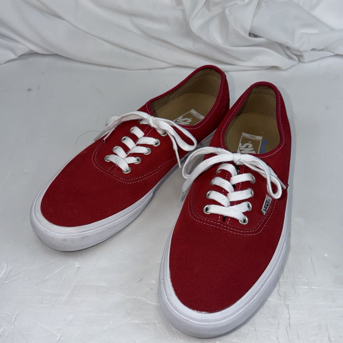 美品 Vans Authentic Pro ヴァンズ バンズ オーセンティック スニーカー スエード レッド 赤 ホワイト 廃盤 完売品 US10.5 28.5cm シューズ