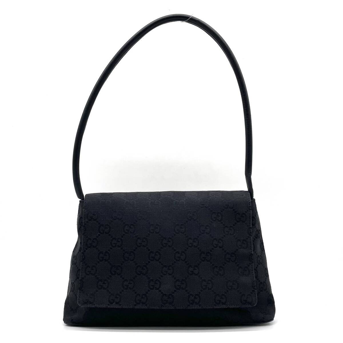 1円 美品 GUCCI グッチ GGキャンバス ポーチつき ショルダーバッグ ワンショルダー ブラック 90646