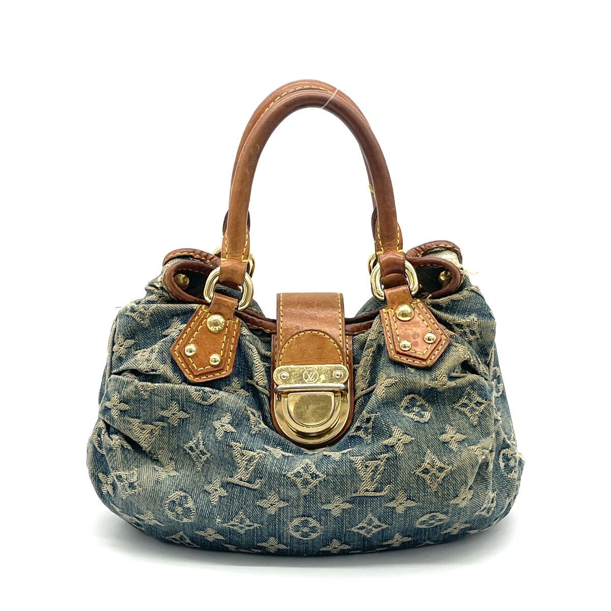 1円 LOUIS VUITTON ルイヴィトン モノグラム デニム プリーティ ハンドバッグ M95020
