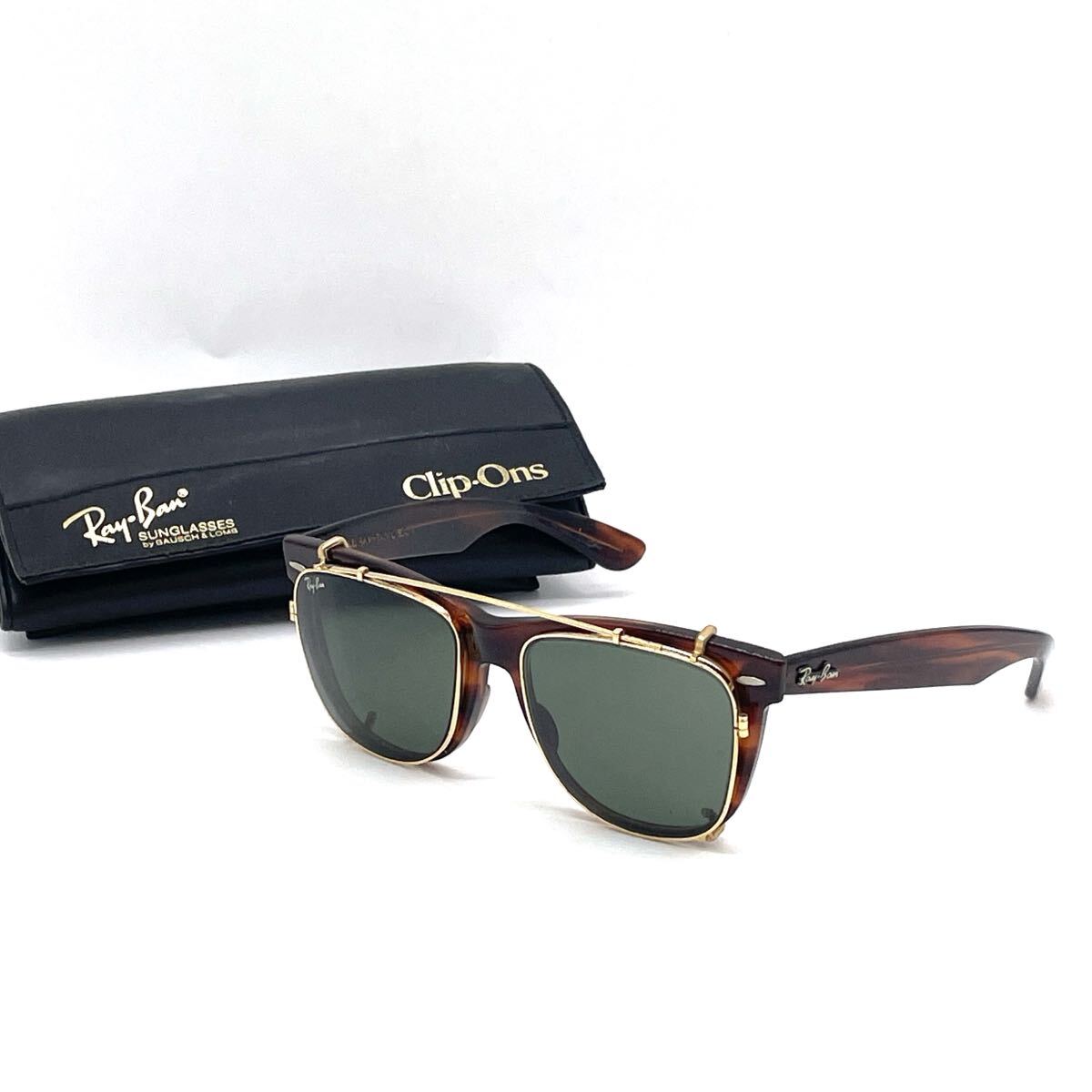希少良品 Ray-Ban レイバン サングラス メガネ ウェリントン B&L ボシュロム WAYFARER Ⅱ クリップオン ヴィンテージ 2053
