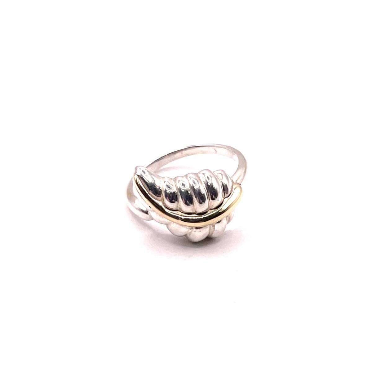 1円 極美品 TIFFANY&Co. ティファニー リング リーフリング ゴールド×シルバー SV925 YG750 コンビ 総重量約3.5g 3035