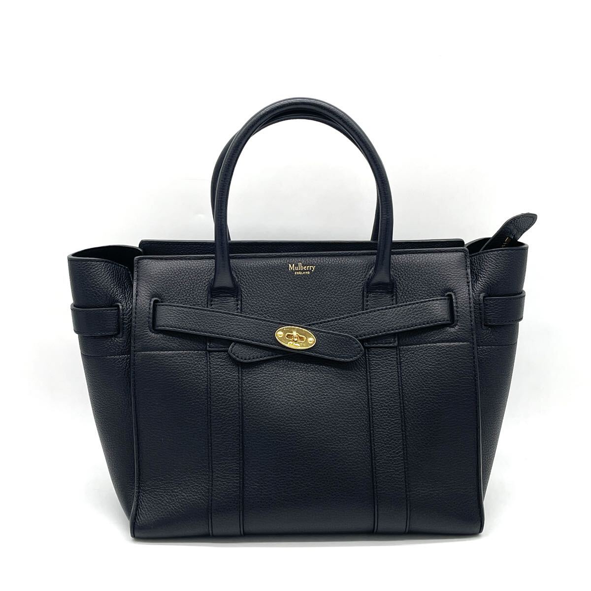 1円 美品 Mulberry マルベリー ベイズウォーター スモール ジップド ベイズウォーター トートバッグ ハンドバッグ ブラック 現行品