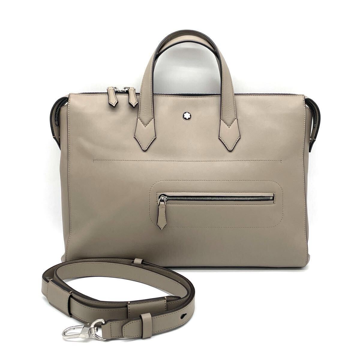 1円 美品 MONTBLANC モンブラン マイスターシュテュック ソフト スリムドキュメントケース ビジネスバッグ 2way A4収納可 定価256,300円