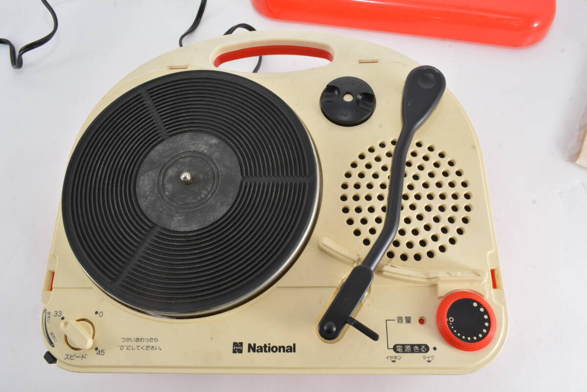 [TAE11]National 松下電器 ナショナル ポータブルホノグラフ SG-501N ターンテーブル 日本製/昭和レトロ レトロポップ 