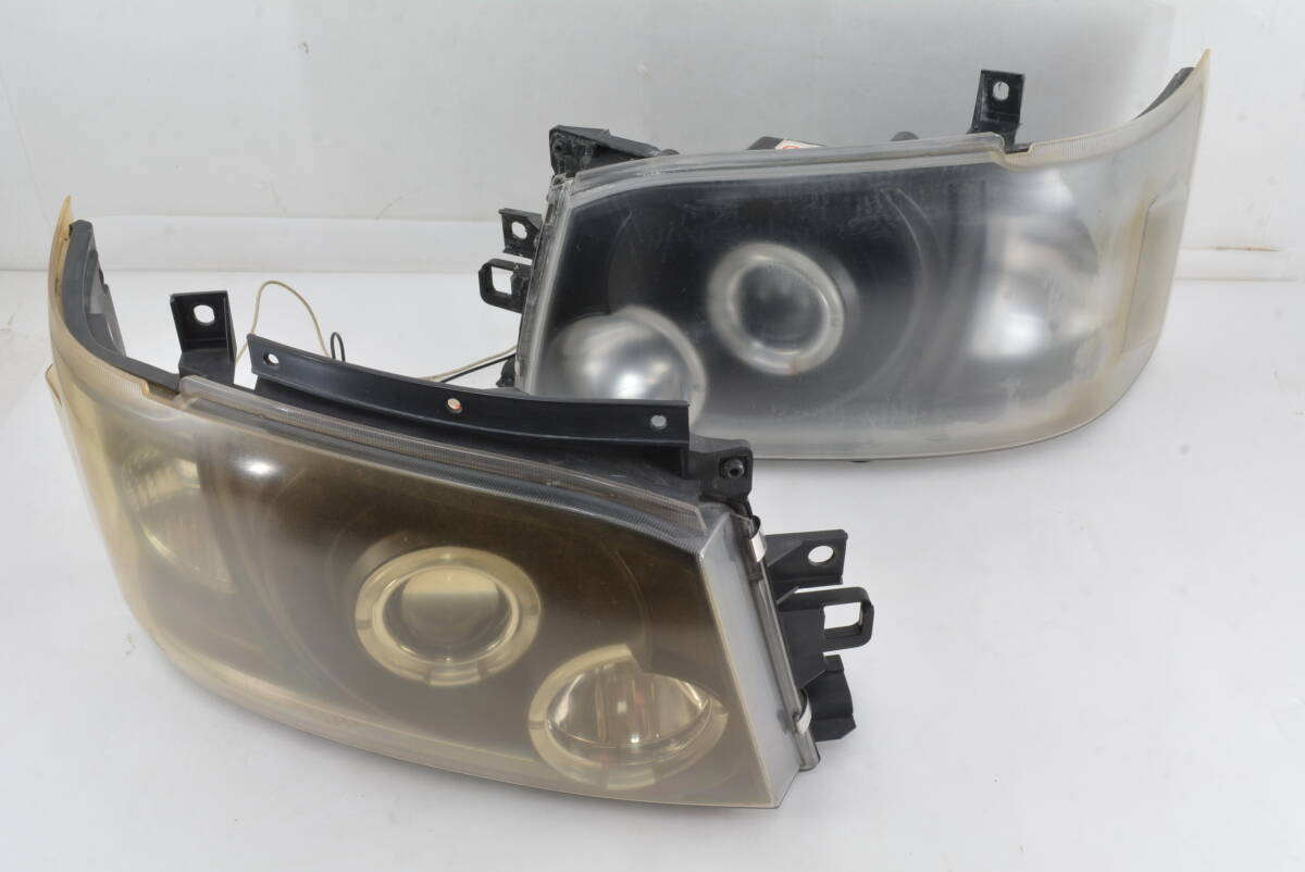 [TAE24]SONAR 1型 2型 HID LED 200系 トヨタ ハイエース インナー ブラック 左右ヘッドライトセット SK3302-HAC04 イカリング ASSY