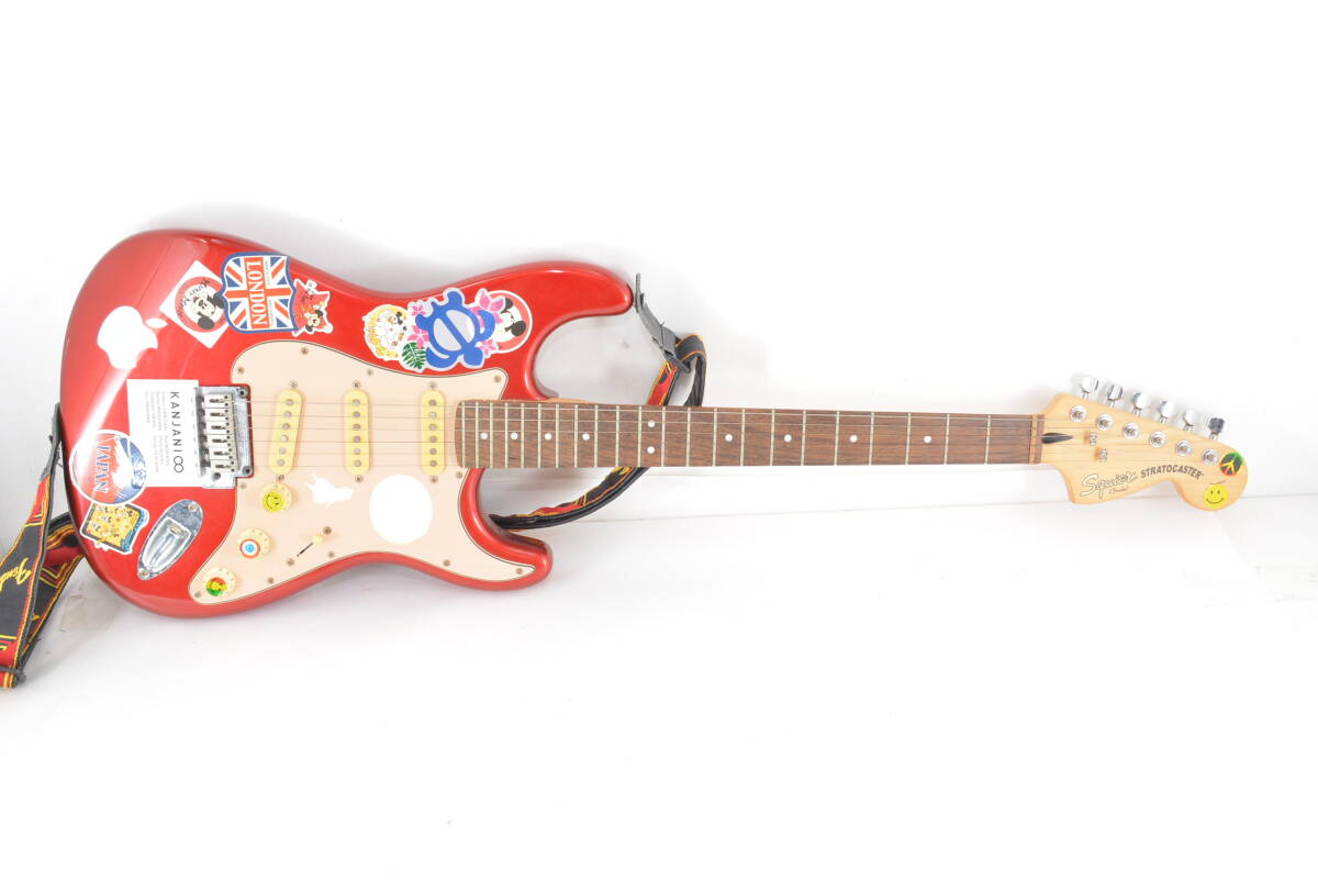 [TAE42]スクワイア ストラトキャスター エレキギター本体 Squier 赤 レッド