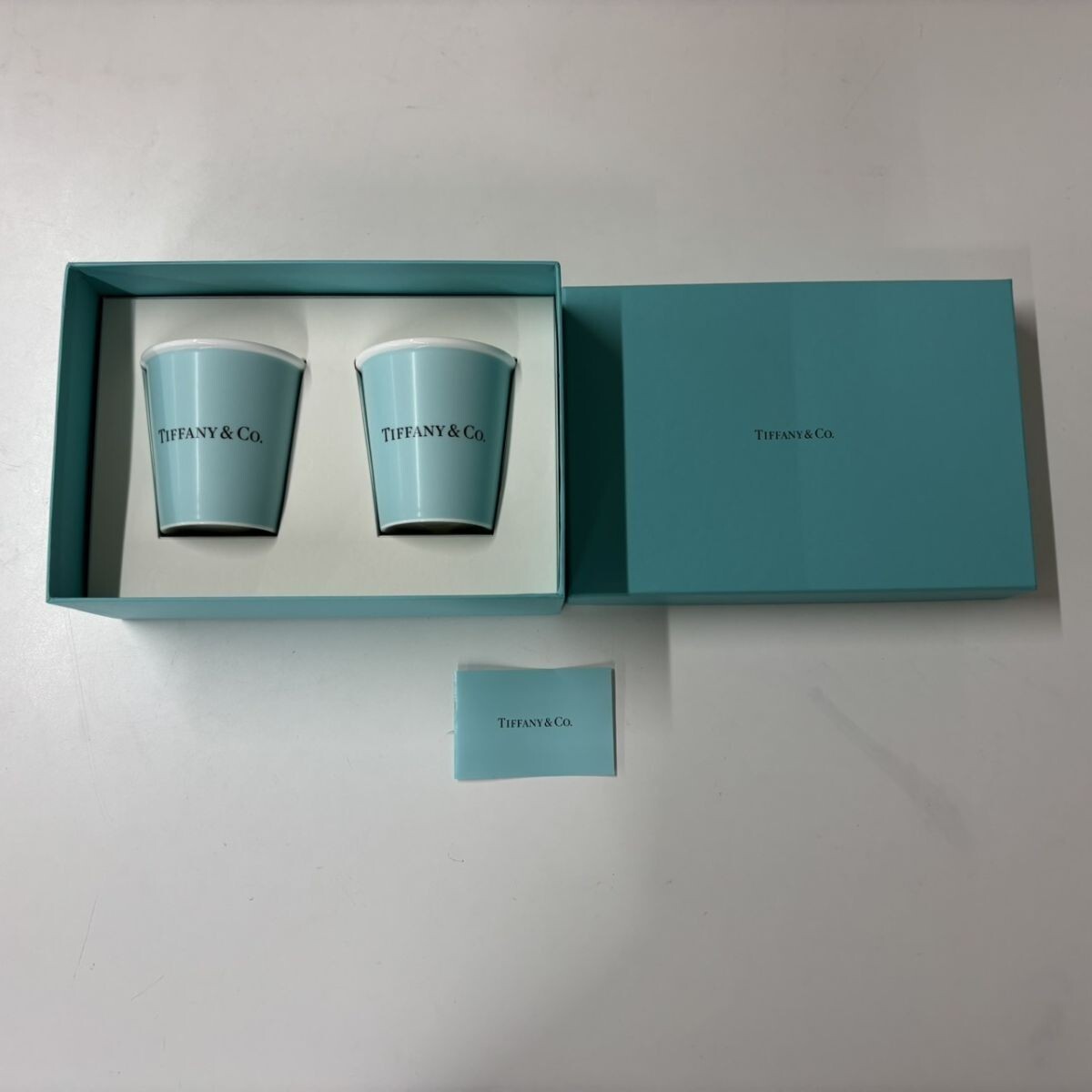 S474-NG17-310 TIFFANY&Co. ティファニー エブリデイ オブジェクト ボーンチャイナ ペーパーカップ タンブラー ペア 2客セット ギフト NB