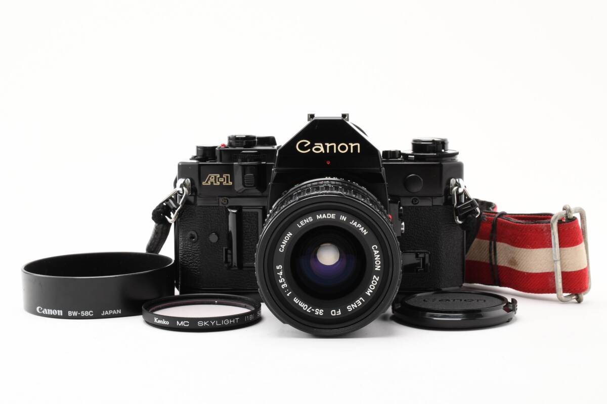 [現状品] キャノン Canon A-1 一眼レフ フィルムカメラ w/ New FD 35-70mm f/3.5-4.5 レンズ #2555