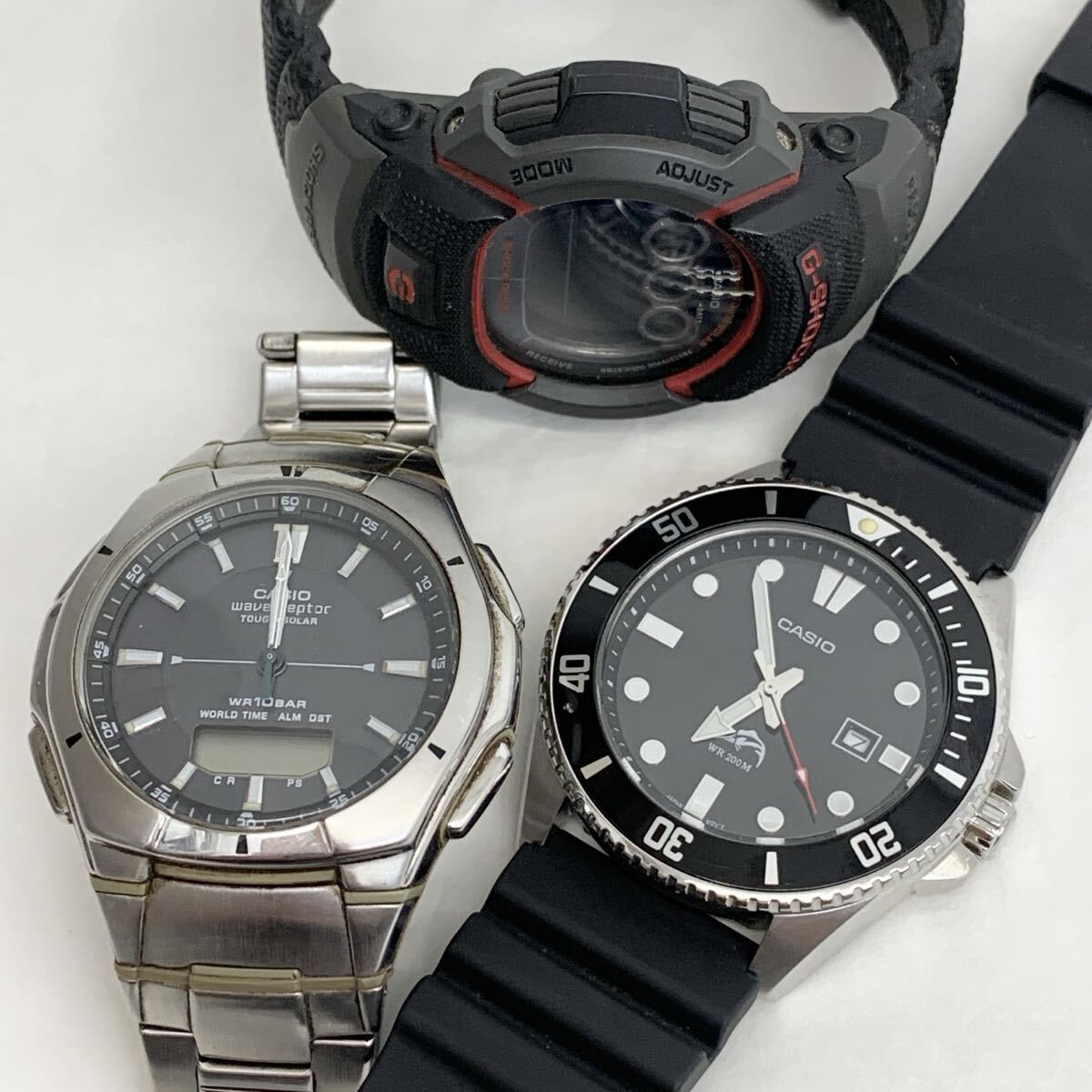 1円~! CASIO カシオ 3点 まとめ 時計 MDV-106 GW-002KJ WVA-620 動作未確認 G-SHOCK Gショック カジキ 