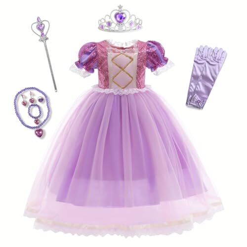 100 CRD紫ピンク [lien baby] CCBRセット プリンセスドレス アクセサリーセット コスプレ ワンピース 仮装 