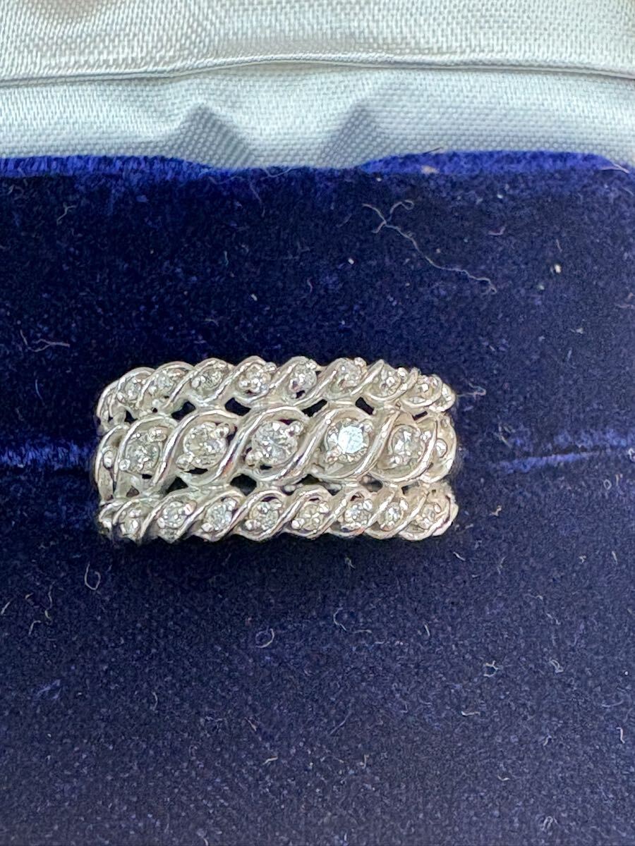 6M06 Pt900 ダイヤ 3レーン リング 指輪 総重量約5.8g 0.34ct 白金 アクセサリー ジュエリー