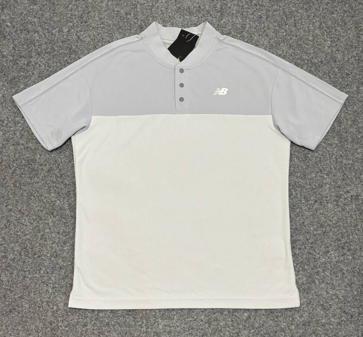 送料185円～ ◇新品◇NEW BALANCE GOLF ニューバランスゴルフ◇5(L)◇吸湿速乾性 RELAXED半袖シャツ◇グレー