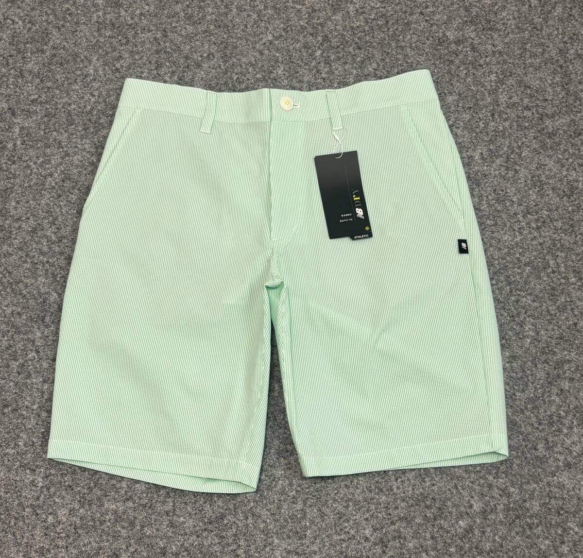 送料185円～◇新品◇NEW BALANCE GOLF ニューバランスゴルフ◇4(ウエスト76-80㎝)◇サッカー素材 ストレッチ ストライプ ショートパンツ