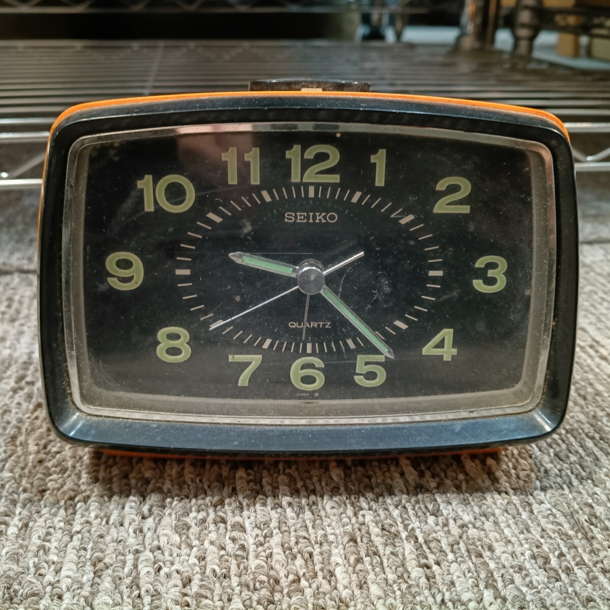 LM 8-2 SEIKO QUARTZ 置時計 目覚まし時計 オレンジ 昭和レトロ セイコー クォーツ 稼働品 アラーム時計