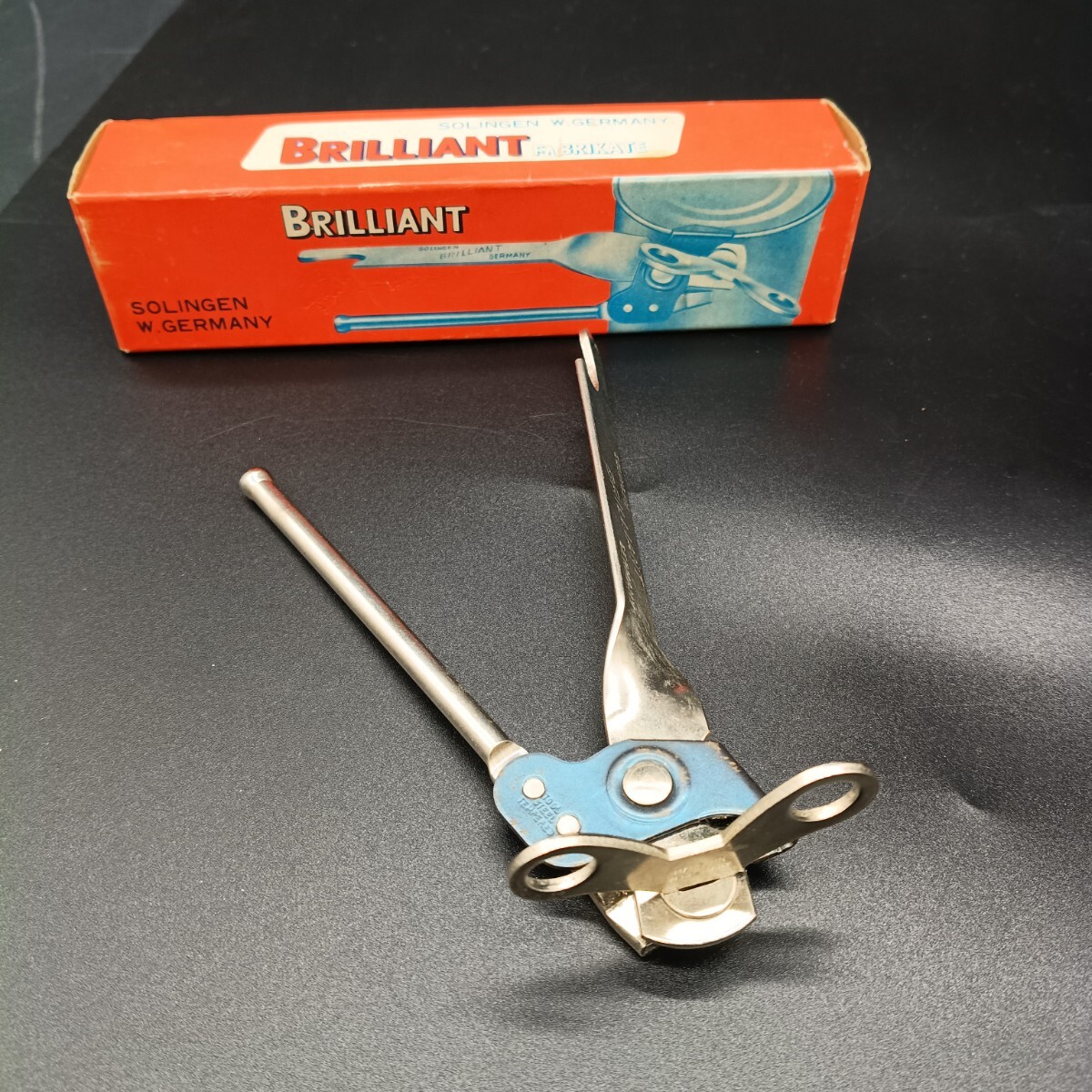 8-21 BRILLIANT 缶切り SOLINGEN W.GERMANY 西ドイツ製 オープナー 箱付 キッチン用品 ビンテージ 現状品