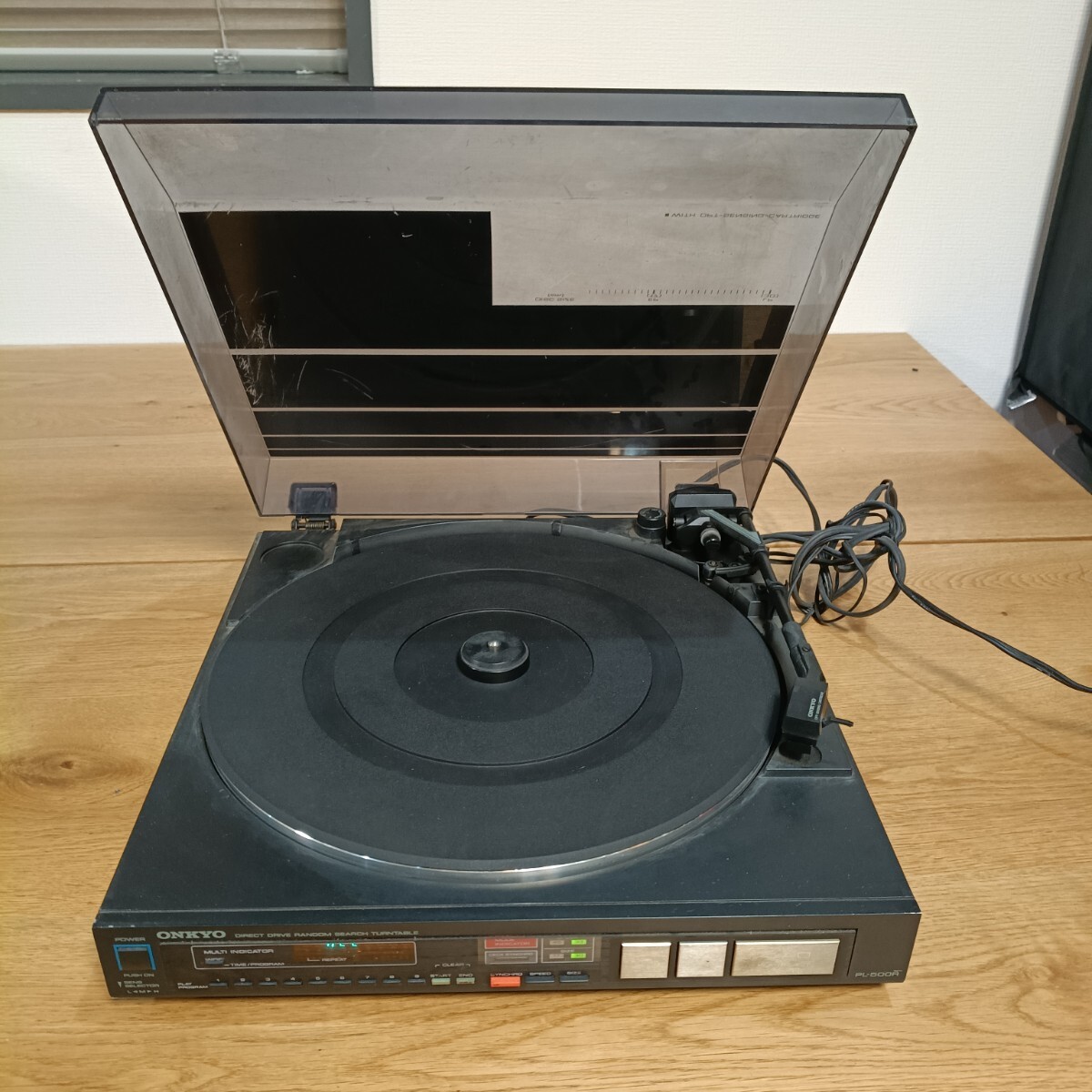 8-31 ONKYO PL-500R レコードプレーヤー ターンテーブル ダイレクトドライブ オンキヨー レコードプレーヤー 中古 現状品