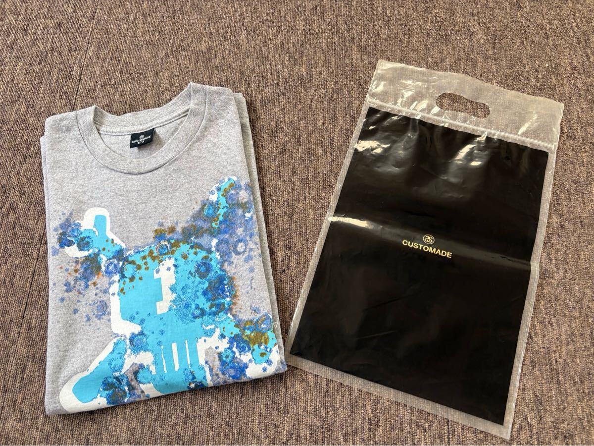 希少 00s OLD STUSSY × DAGGERS DRAWN CUSTOMADE スカル グラフィック Tシャツ L グレー USA製 ビンテージ オールド ステューシー