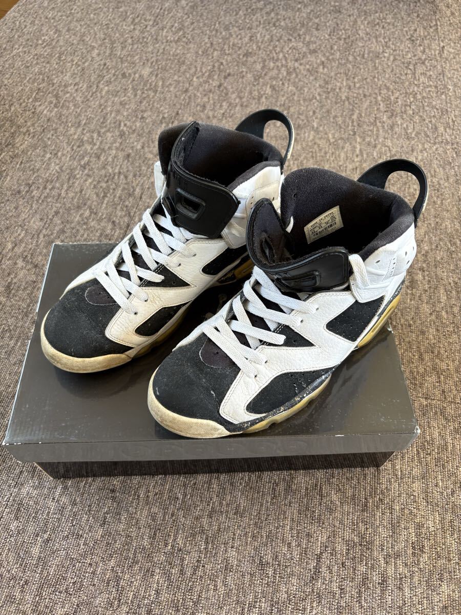 【2010年製】ナイキ エアジョーダン6 レトロ オレオ 27.5cm / NIKE AIR JORDAN 6 RETRO OREO 384664-101【訳あり・レストアベース】
