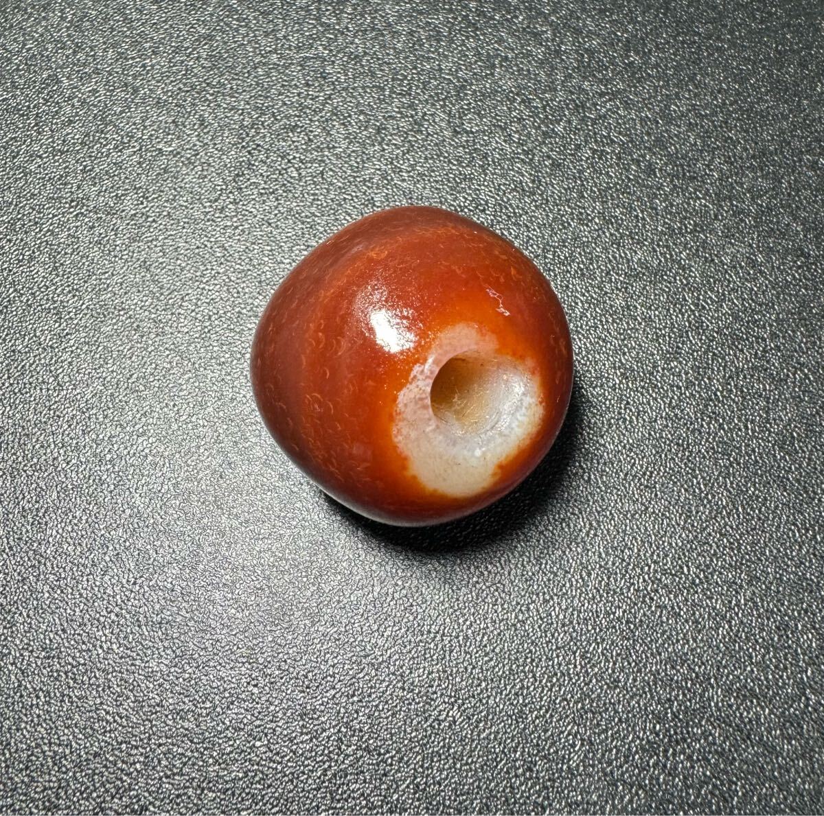 漢代 紅白瑪瑙 馬蹄紋 玉珠 古玉 古珠 中国古美術 唐物 時代物 骨董品 遺品整理 旧家蔵出し