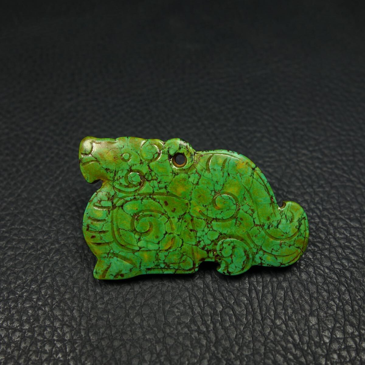 戦国時代 天然石 緑松石 ペンダント T玉佩 中国古美術 唐物 時代物 骨董品 遺品整理 旧家蔵出し