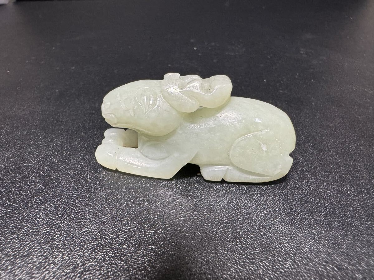  清代 和田玉 神鹿彫 ペンダント 玉佩 中国古美術 唐物 時代物 骨董品 遺品整理 旧家蔵出し 和田玉製 細密彫
