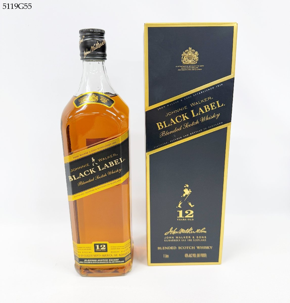 未開栓 Johnnie Walker ジョニーウォーカー ブラックラベル 12年 ブレンデット スコッチ ウイスキー 1L 40% 古酒 洋酒 箱付 5119G55.