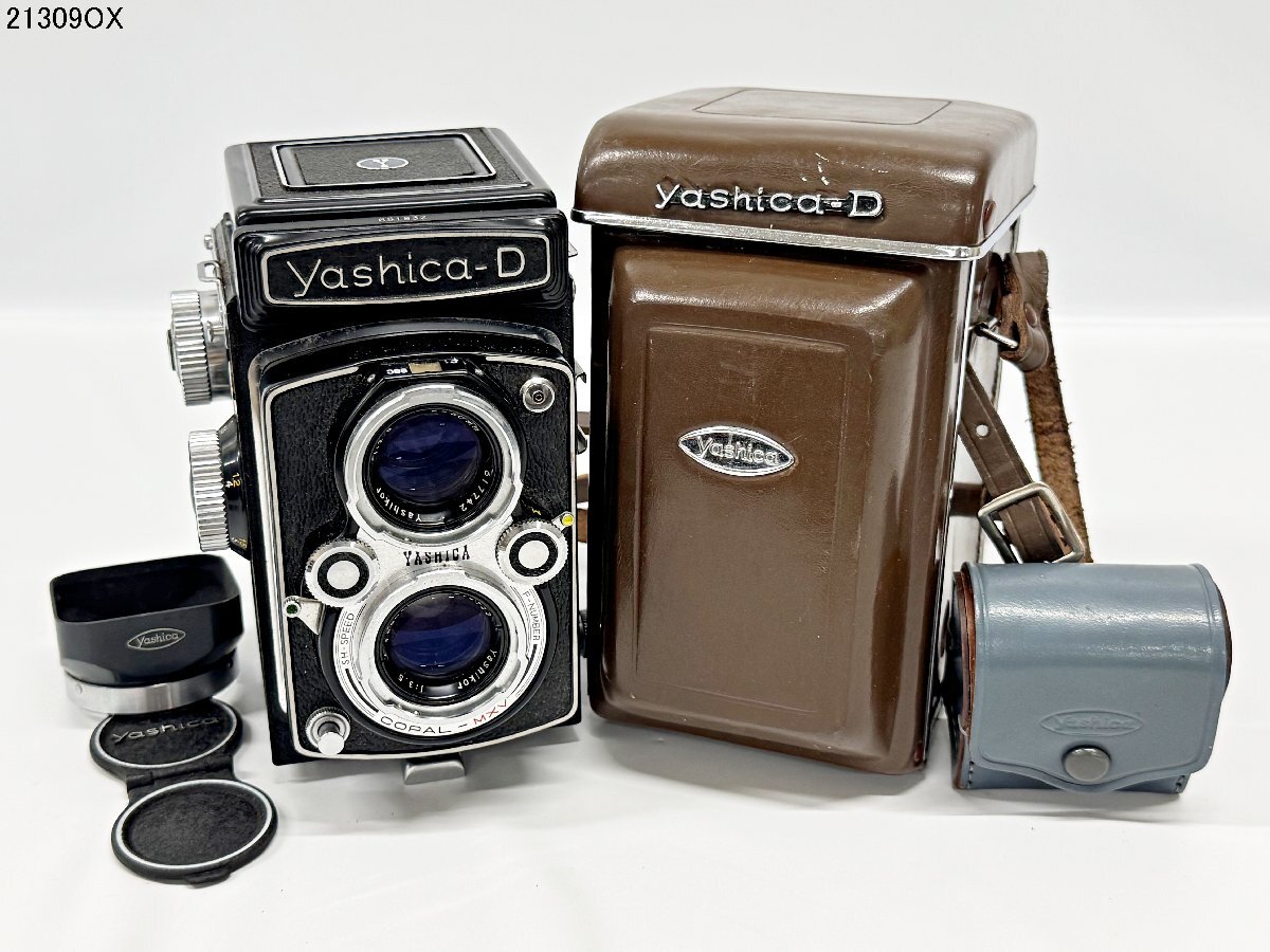 Yashica ヤシカ yashica-D Yashikor 1:3.5 f=80mm 二眼レフ フィルムカメラ フード ケース付 21309OX-11