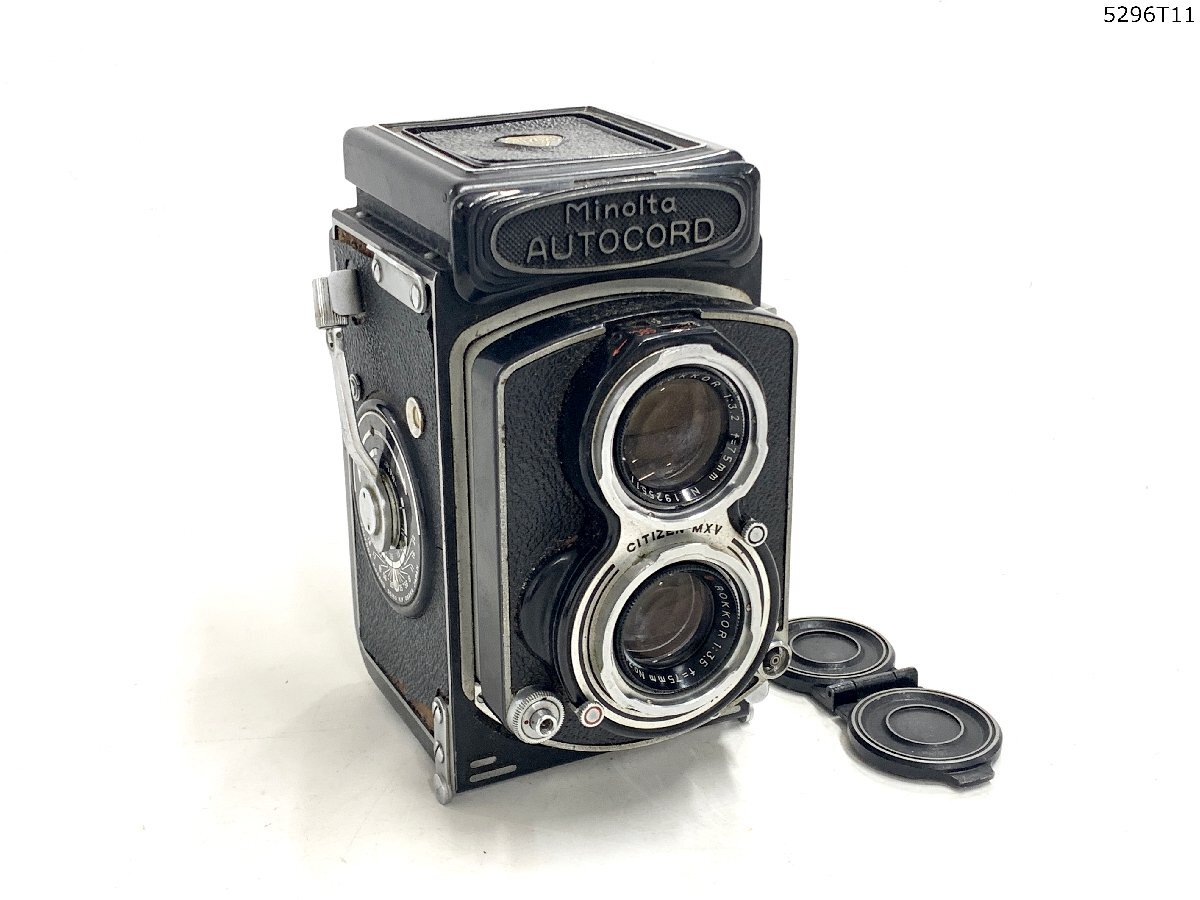 Minolta ミノルタ AUTOCORD オートコード 初期型 VIEW-ROKKOR 1:3.2 f=75mm ROKKOR 1:3.5 前期 二眼レフ フィルムカメラ 5296T11-8