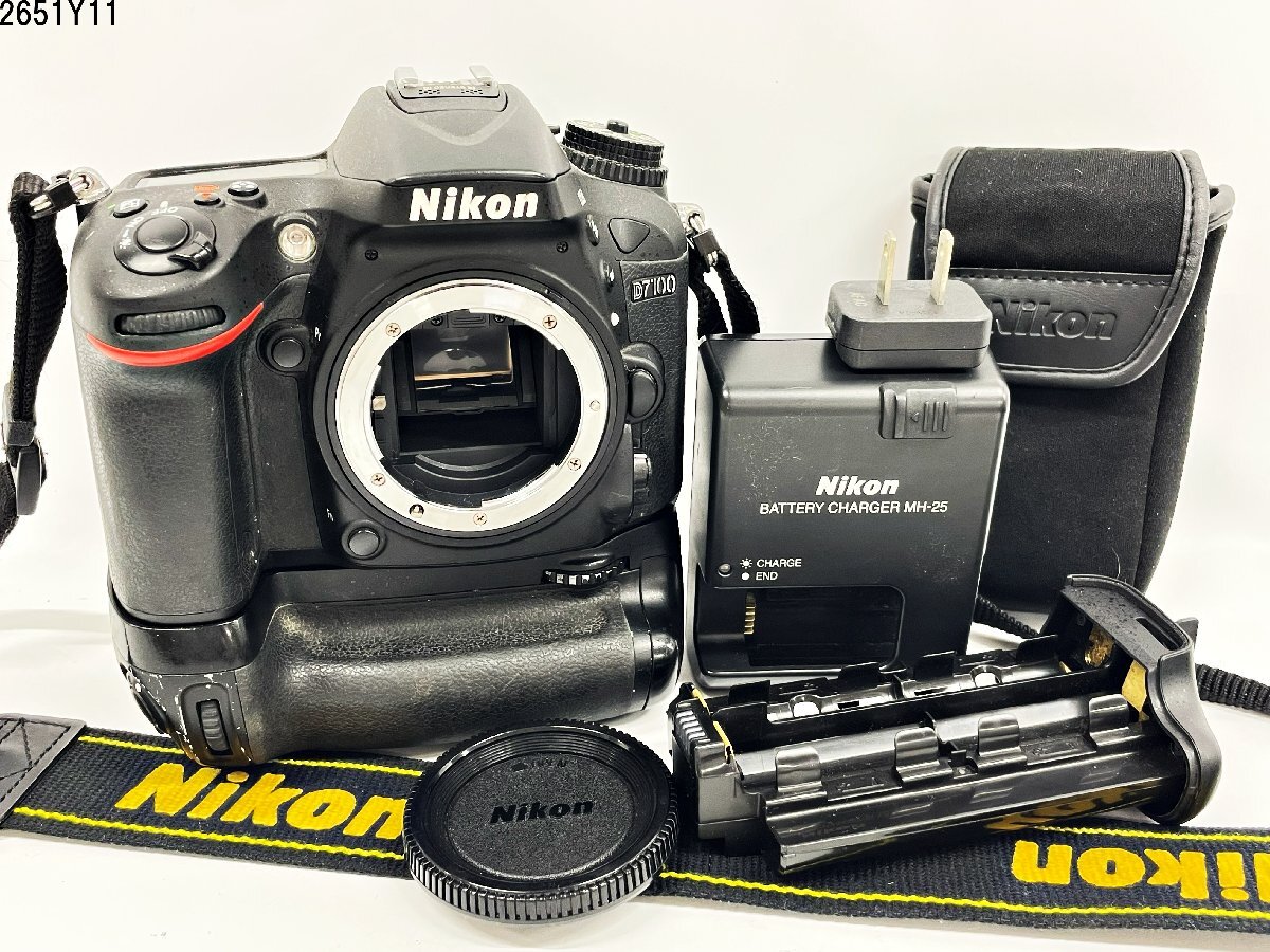 シャッターOK Nikon ニコン D7100 一眼レフ デジタルカメラ ボディ バッテリー有 MB-D15 マルチパワーバッテリーパック 2651Y11-10