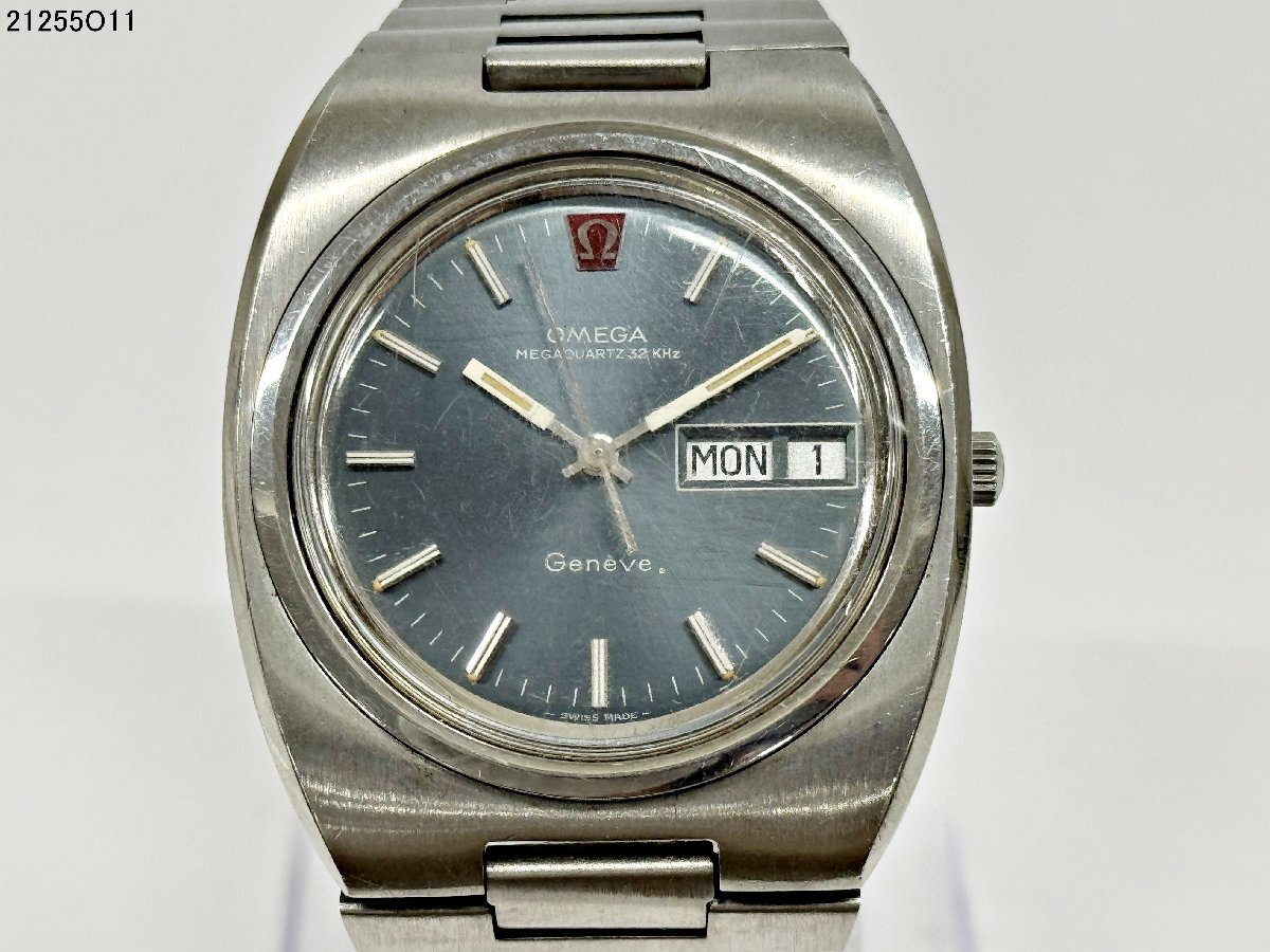 稼働品 OMEGA オメガ MEGAQUARTZ メガクォーツ 32KHz Geneve 196.0033 396.0822 Cal.1310 デイデイト 腕時計 純正ベルト 21255O11-17