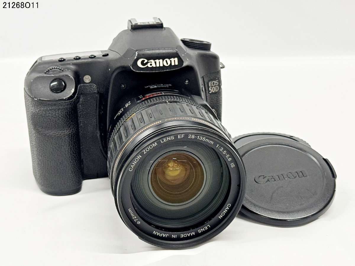 Canon キャノン EOS 50D EF 28-135mm 1:3.5-5.6 IS イオス 一眼レフ デジタルカメラ ボディ レンズ バッテリー有 21268O11-7