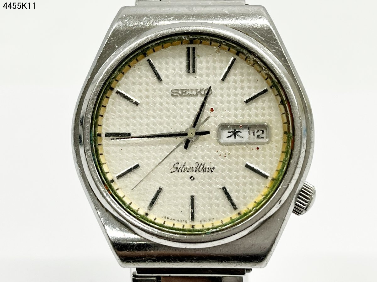 SEIKO セイコー SilverWave シルバーウェーブ 6306-8010 自動巻き デイデイト シルバー メンズ 腕時計 稼働 ジャンク 4455K11-15