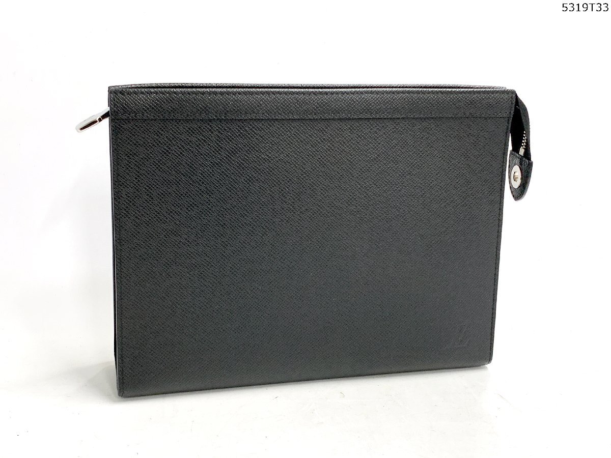 美品 LOUIS VUITTON ルイヴィトン タイガ ポシェット・ヴォワヤージュ MM M30547 アルドワーズ ブラック ポーチ セカンドバッグ 5319T33.