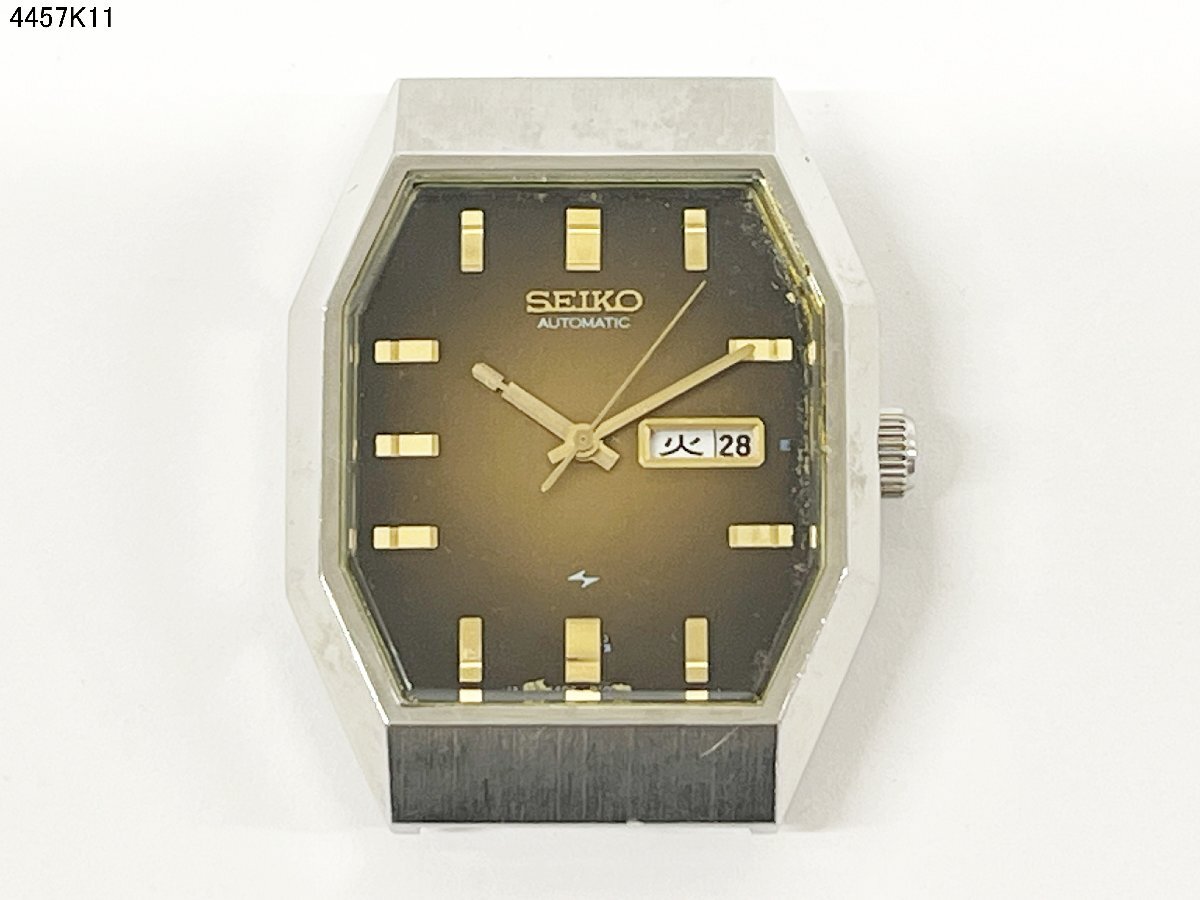 稼働品 SEIKO セイコー 2406-3030 自動巻き デイデイト オクタゴン シルバー メンズ 腕時計 4457K11-15