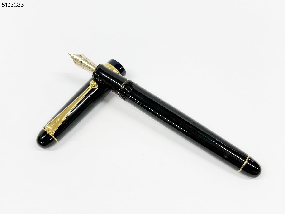 送料無料 PILOT CUSTOM 74 パイロット カスタム 14K-585 5 M 刻印 ブラック ゴールド 万年筆 筆記用具 5126G33-20