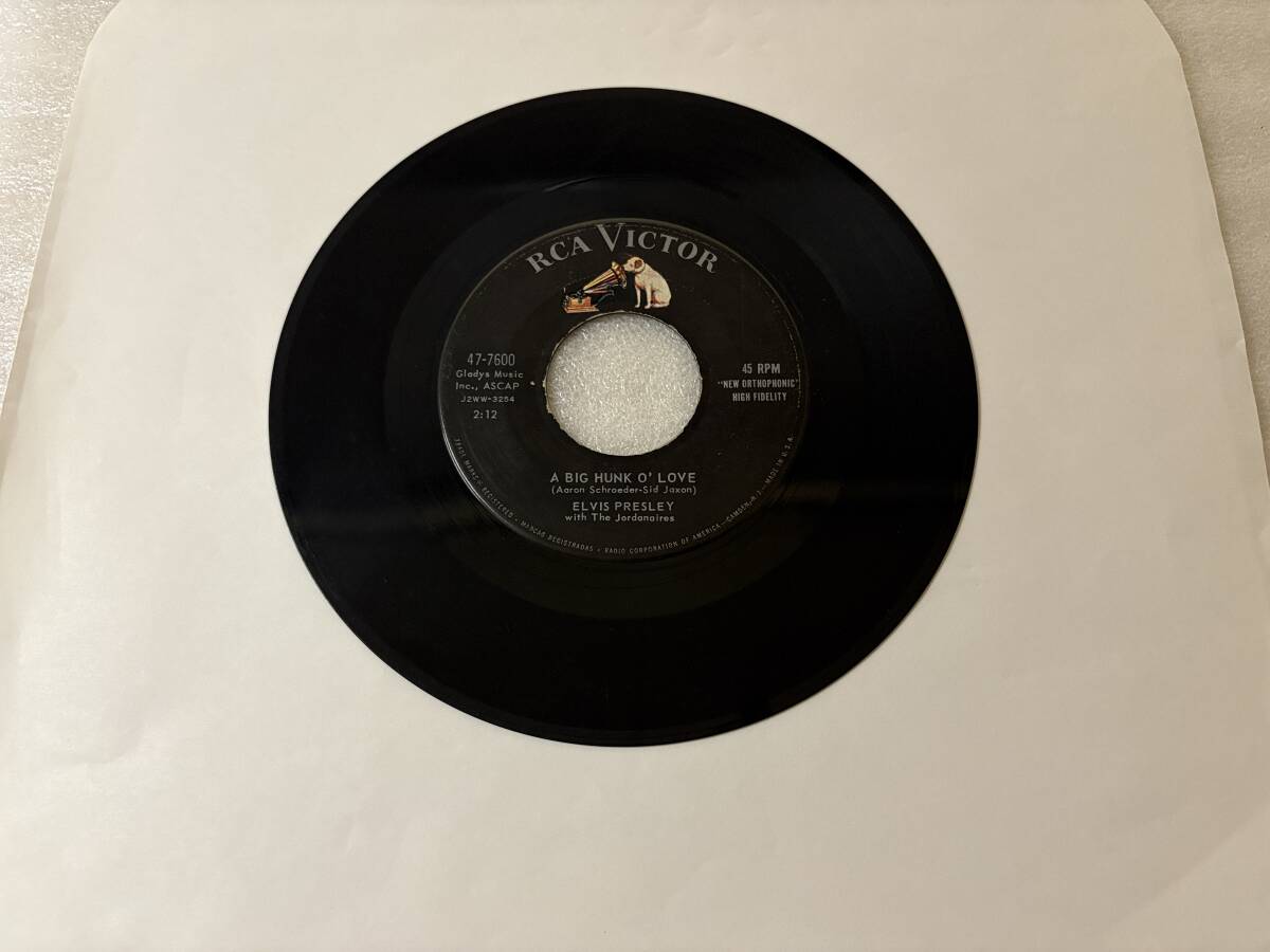 Elvis Presley With The Jordanaires/RCA Victor 47-7600/ A Big Hunk O' Love / My Wish Came True/1959